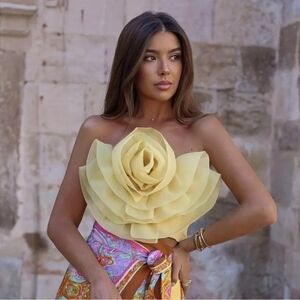 Zara yellow flower top